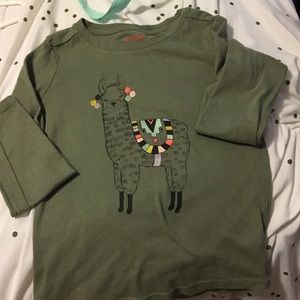 Girls long sleeve olive green tee shirt